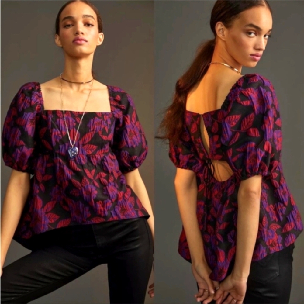 Anthropologie X Sachin & Babi Floral Jacquard Blouse
